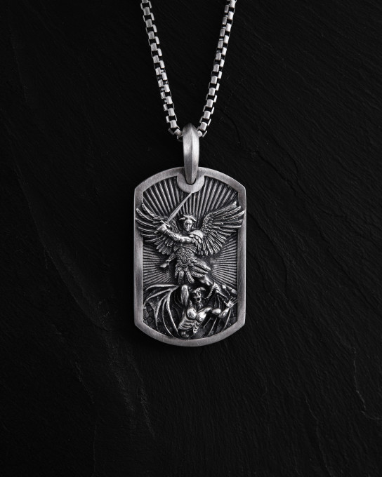 Серебряный кулон SAINT MICHAEL / Кулоны + 3