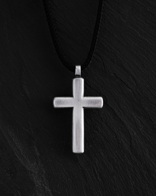 Срібний хрест LUMEN FIDEI. BLACK STONES / Кулони + 5