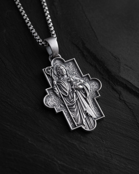 Срібний кулон JESUS and SCEPTER
