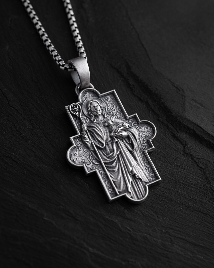 Срібний кулон JESUS and SCEPTER