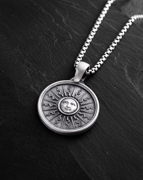 Silver pendant SUN and MOON 6