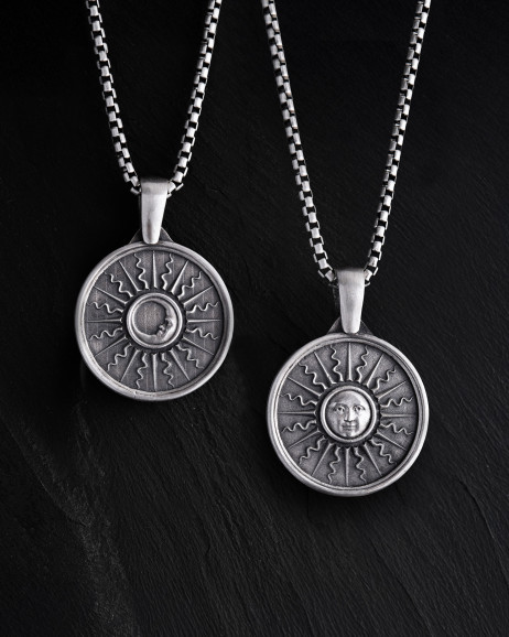 Серебряный кулон SUN and MOON