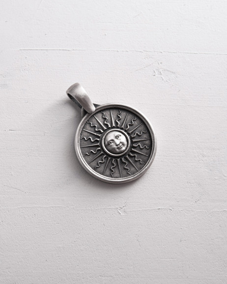 Silver pendant SUN and MOON 8
