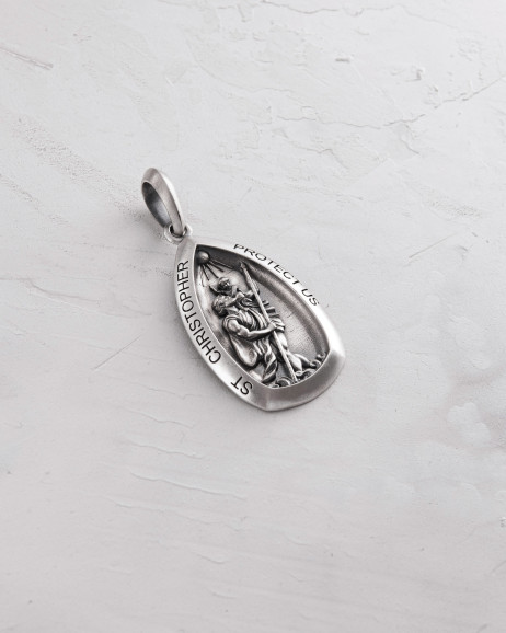 Срібний кулон ST. CHRISTOPHER PROTECT US 4