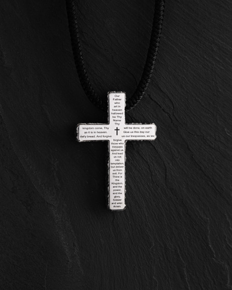 Срібний хрест на шнурку THE LORD'S PRAYER – OUR FATHER 6