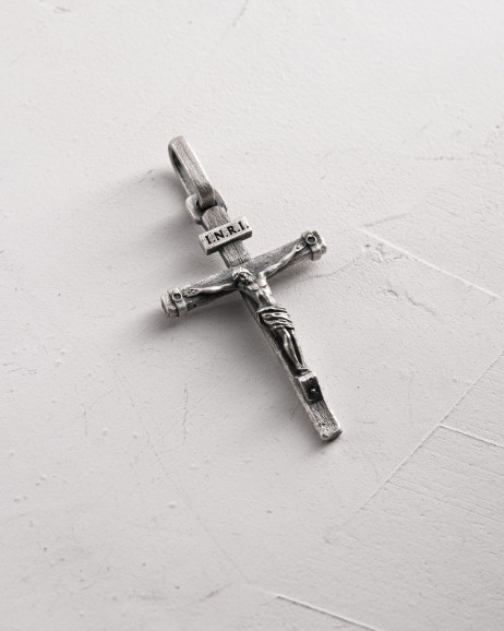 Срібний хрест CRUCIFIXION of JESUS. INRI 4