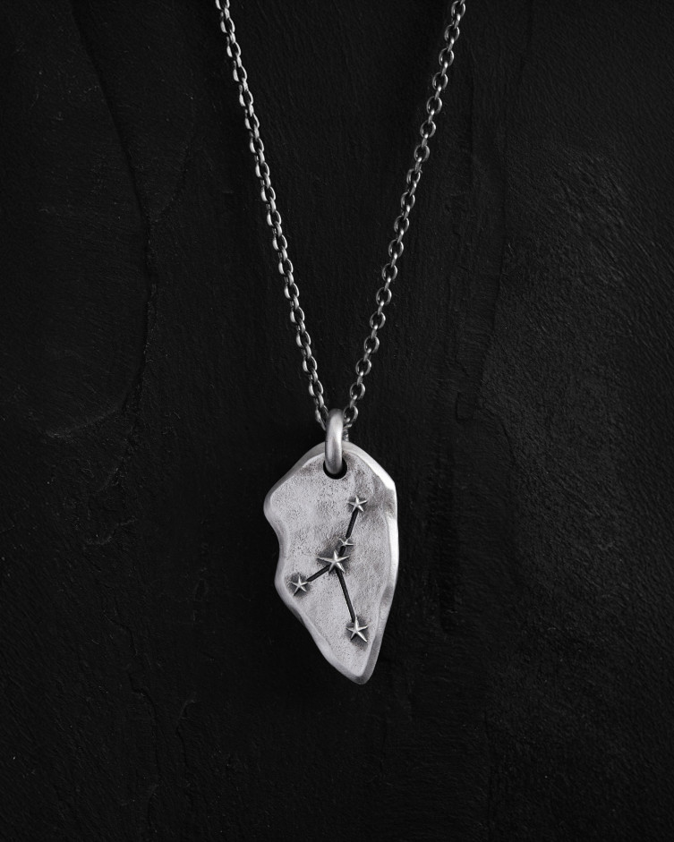 Silver pendant ARIES CONSTELLATION on a chain