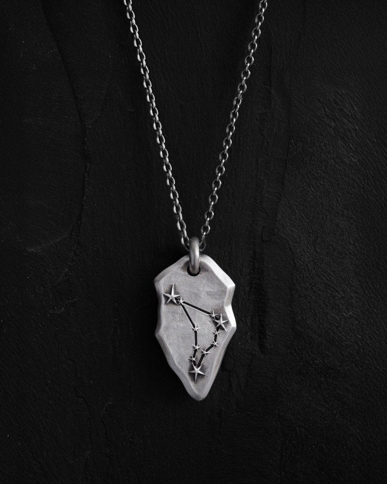 Silver pendant CAPRICORN CONSTELLATION on a chain
