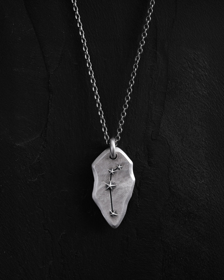 Silver pendant CANCER CONSTELLATION on a chain