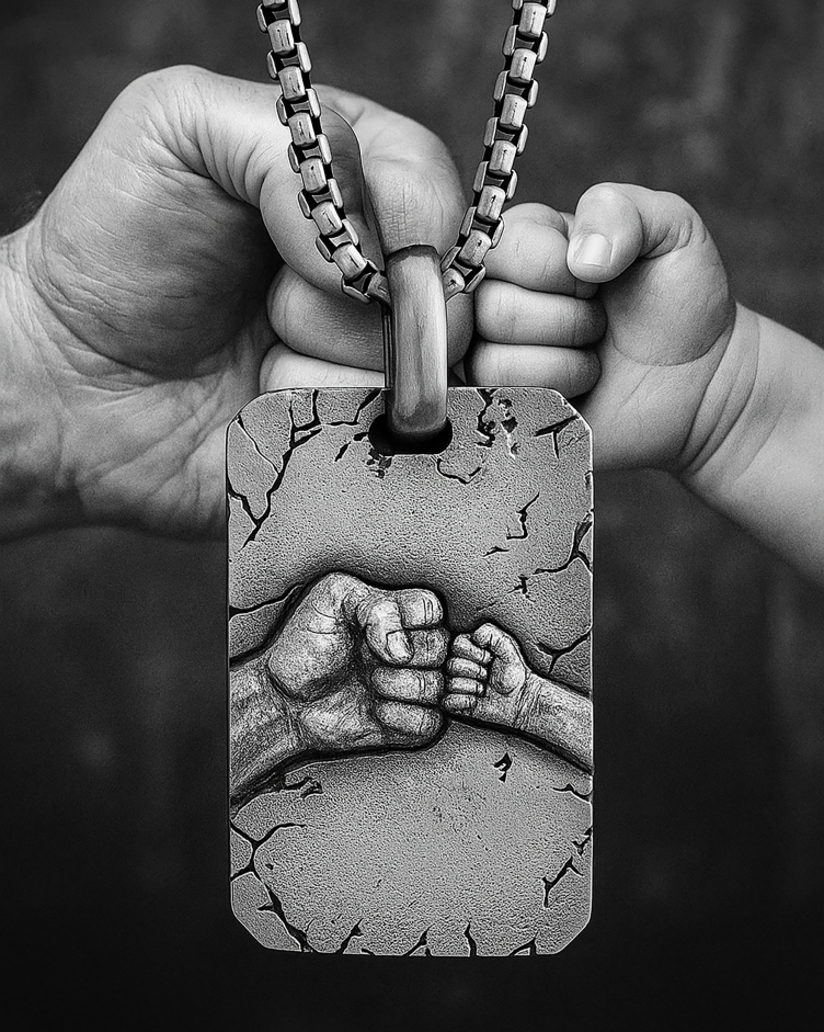 Срібний кулон БАТЬКО І СИН 3