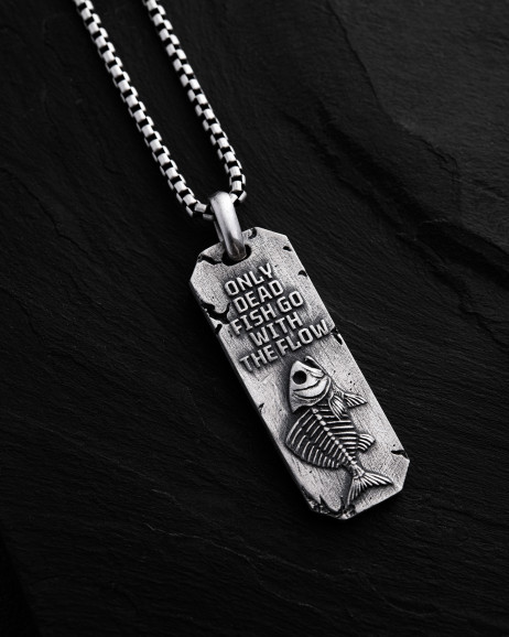 Silver pendant AGAINST THE FLOW 3 Reytel Silver pendant AGAINST THE FLOW 3
