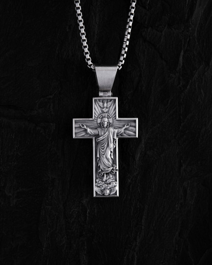 Срібний хрест ASCENSION OF JESUS CHRIST / Кулони