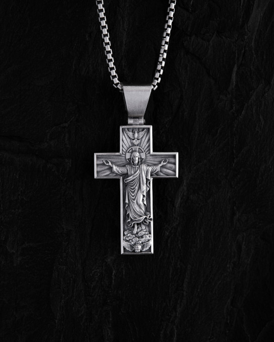 Срібний хрест ASCENSION OF JESUS CHRIST / Кулони