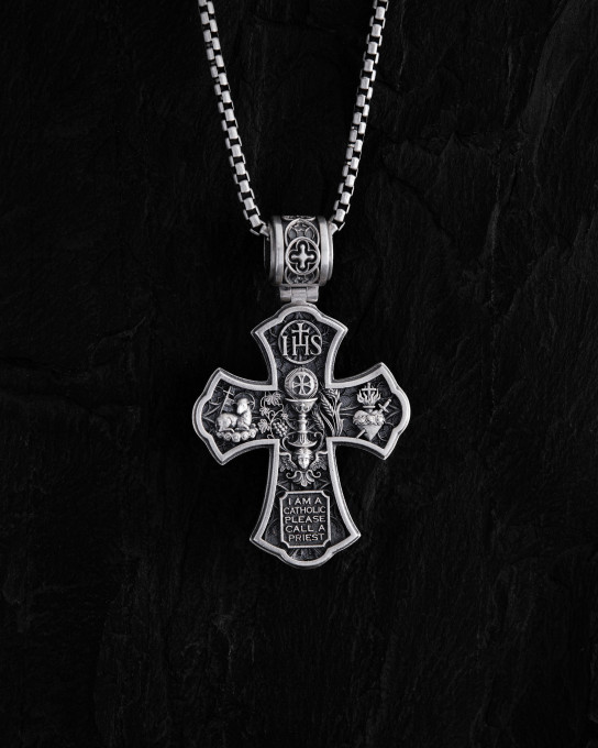 Серебряный крест FOUR WAY CROSS MEDALS / Кулоны + 3
