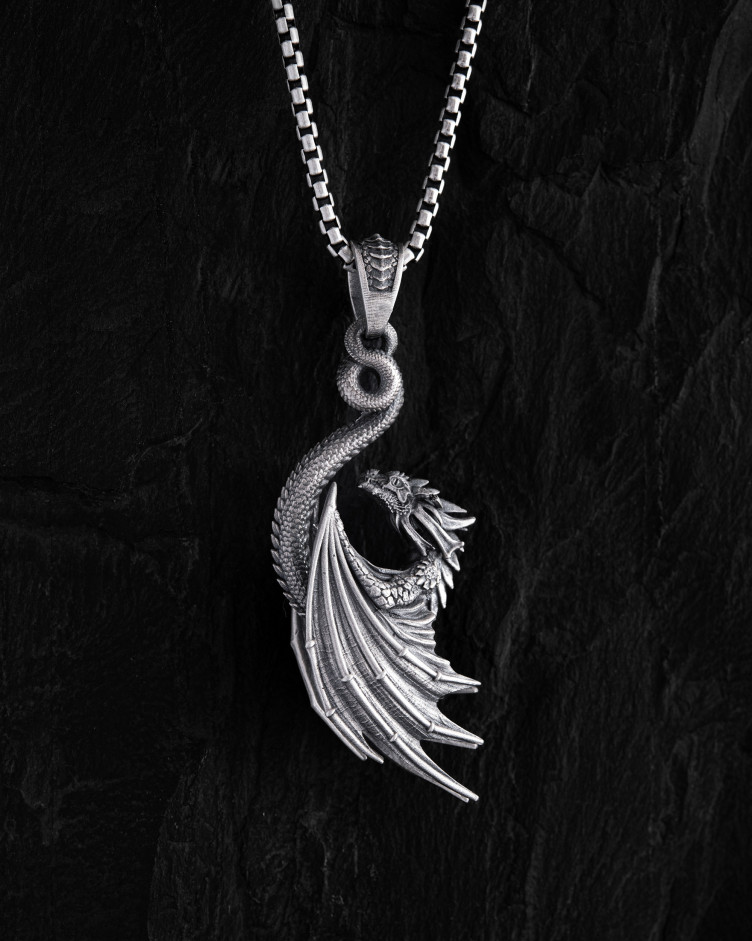 Серебряный кулон DRAGON 3