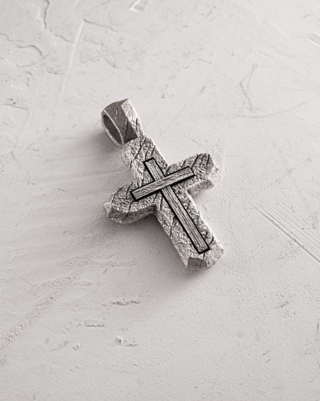 Срібний хрест CALVARY CROSS. IN GOD WE TRUST 4