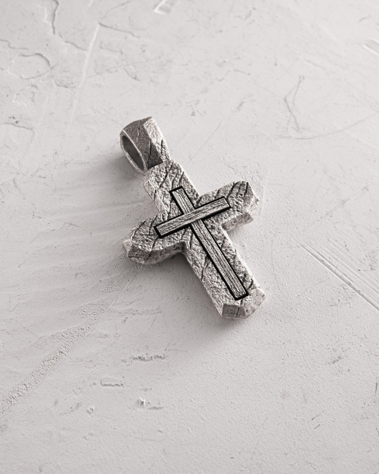 Срібний хрест CALVARY CROSS. IN GOD WE TRUST 4