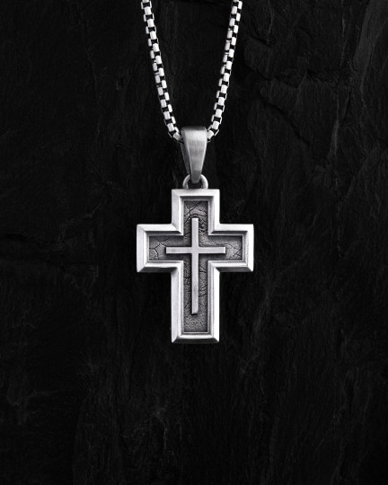 Серебряный крест ANCHOR CROSS / Кулоны + 2