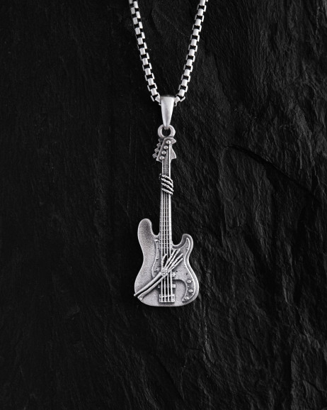 Silver pendant ROCK GUITAR 2