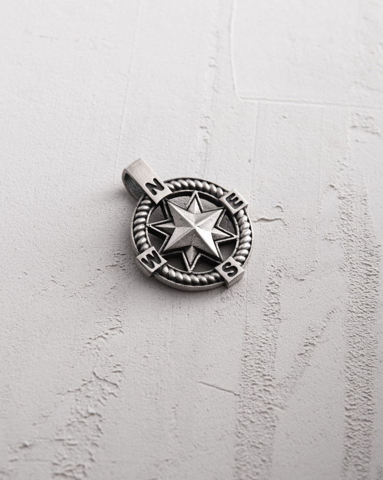 Срібний кулон WIND ROSE 4