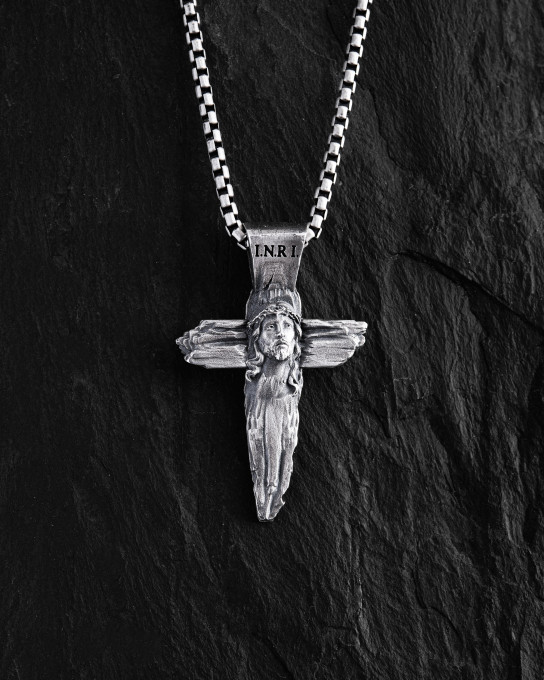 Серебряный крест SALVATOR MUNDI / Кулоны