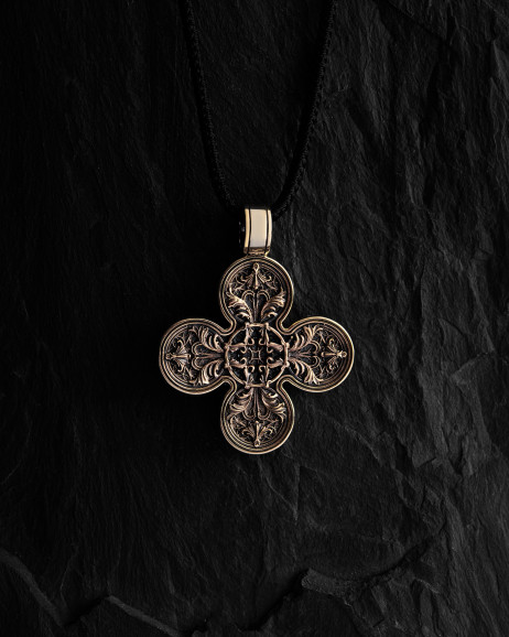 Cross JESUS ​​AND THE FOUR ARCHANGELS (14k yellow gold) 5