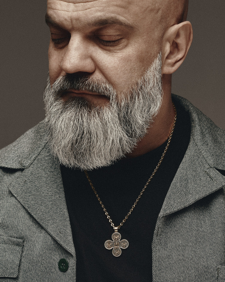 Cross JESUS ​​AND THE FOUR ARCHANGELS (14k yellow gold) 2