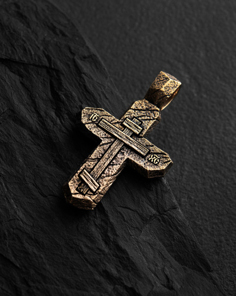 Cross CALVARY CROSS. SAVE AND PROTECT (14k yellow gold) 5