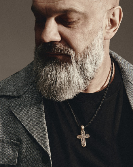 Крест ГОЛГОФСКИЙ КРЕСТ. СПАСИ И СОХРАНИ (желтое золото) 2