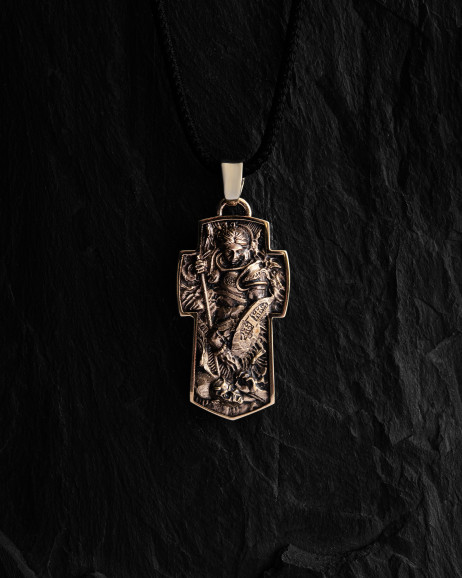 Cross ARCHANGEL MICHAEL (14k yellow gold) 3