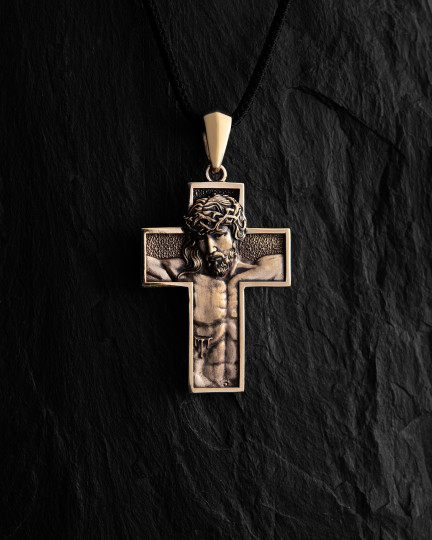 Крест REDEMPTION. JESUS CHRIST (желтое золото) / Кулоны + 3