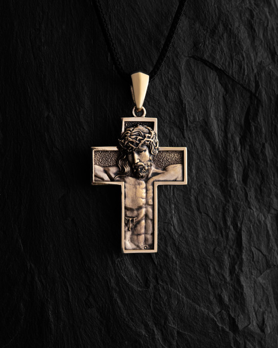 Крест REDEMPTION. JESUS CHRIST (желтое золото) / Кулоны + 3