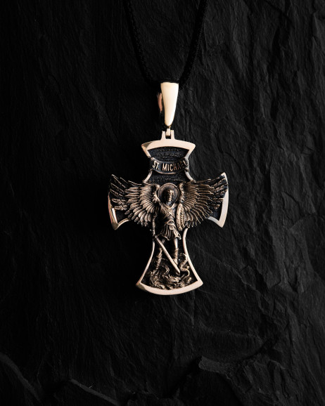 Cross ST. ARCHANGEL MICHAEL (14k yellow gold) 3