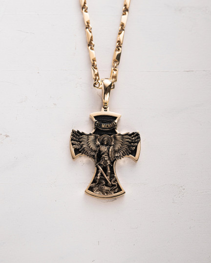 Крест ST. ARCHANGEL MICHAEL (желтое золото) / Кулоны