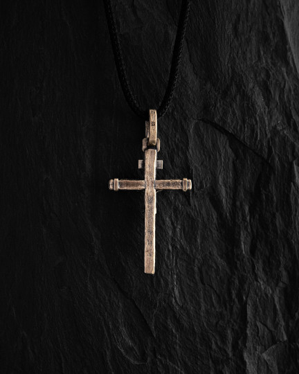 Хрест CRUCIFIXION of JESUS. INRI (жовте золото) / Кулони + 4