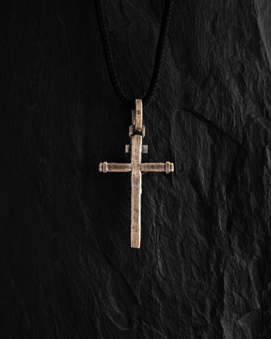 Хрест CRUCIFIXION of JESUS. INRI (жовте золото) / Кулони + 4