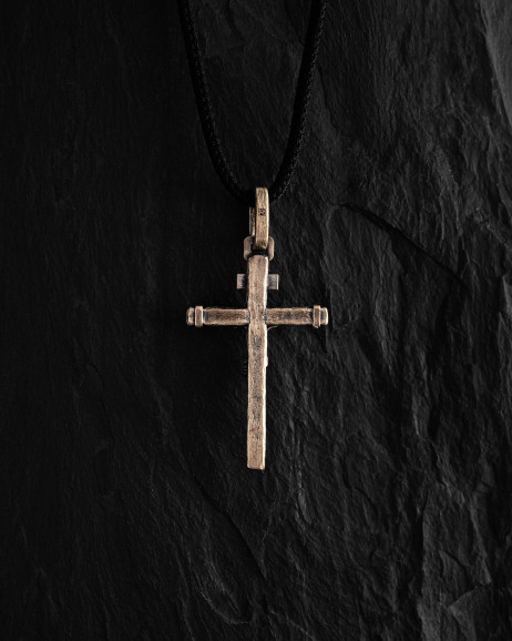Cross CRUCIFIXION of JESUS. INRI (14k yellow gold) 4