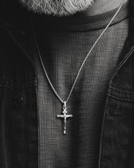 Крест CRUCIFIXION of JESUS. INRI (желтое золото) / Кулоны + 3