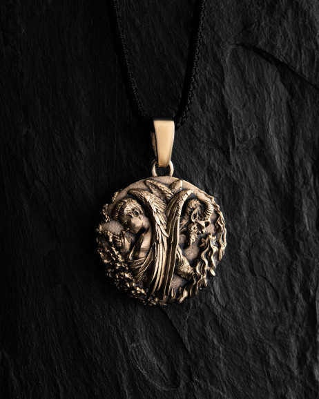 Pendant ANGEL AND DEMON (14k yellow gold) 3