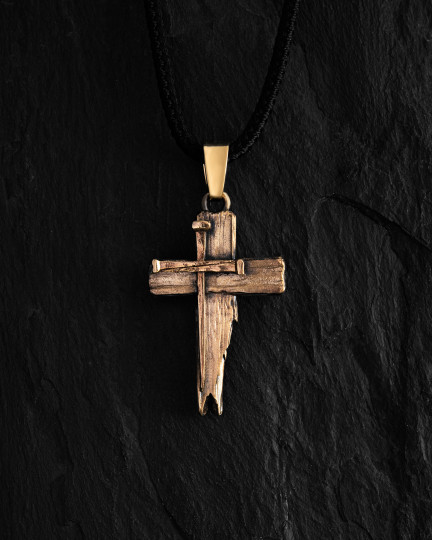 Хрест TITLES CRUCIS (жовте золото) / Кулони + 3