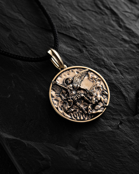 Pendant ST. MICHAEL (14k yellow gold) 5