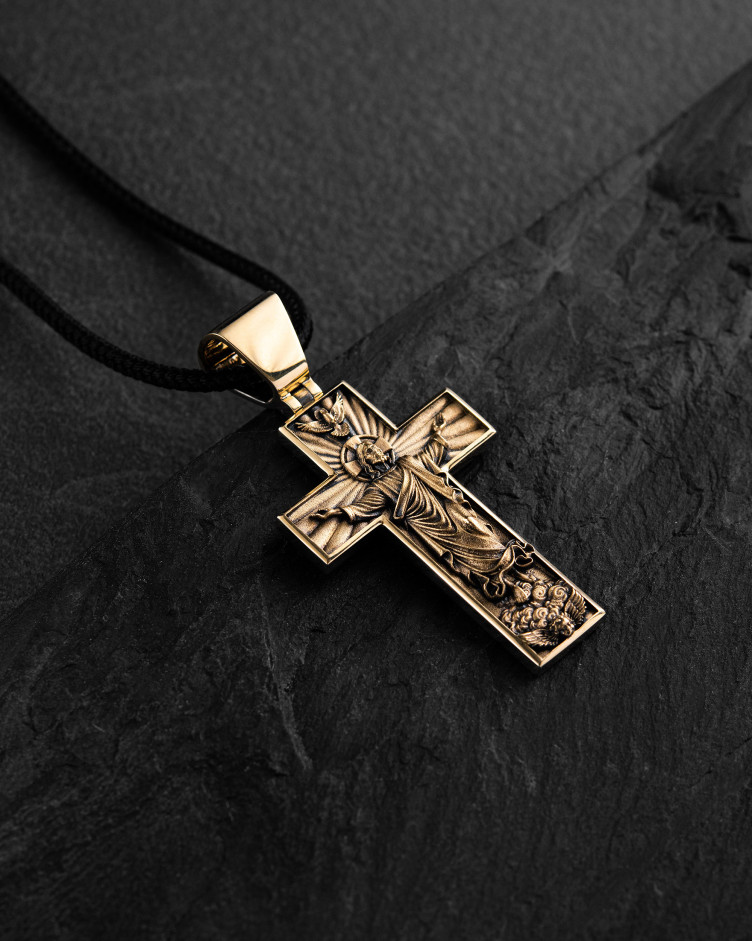 Cross ASCENSION OF JESUS CHRIST (14k yellow gold) 3