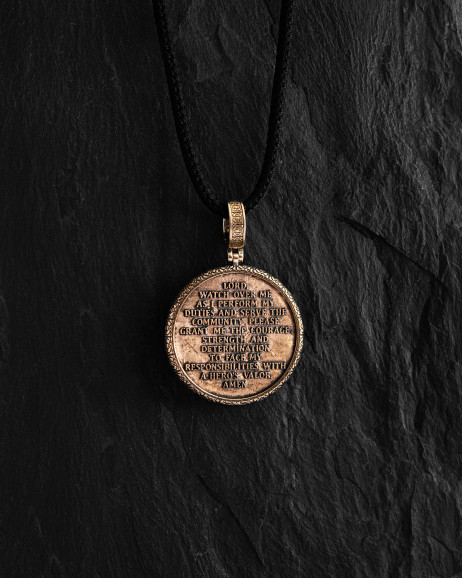 Pendant ST. ARCHANGEL MICHAEL: PRAYER (14k yellow gold) 4