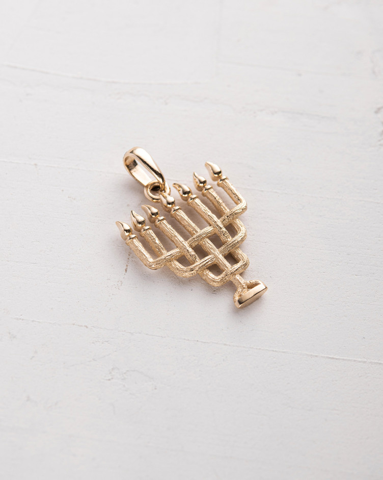 Pendant MENORAH (14k yellow gold) 4