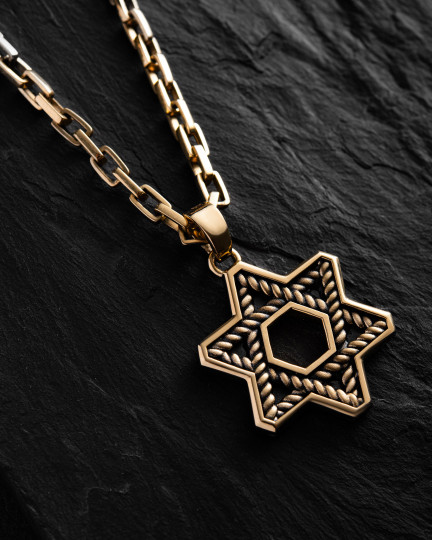 Кулон STAR OF DAVID ​​(желтое золото) / Кулоны + 4