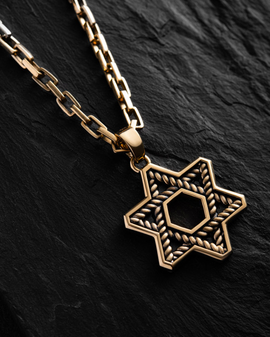 Кулон STAR OF DAVID ​​(желтое золото) / Кулоны + 4