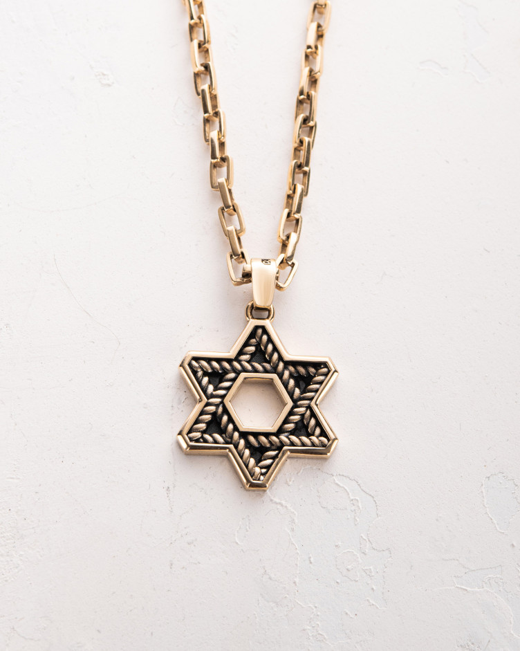 Pendant THE JEWISH STAR ​(14k yellow gold)