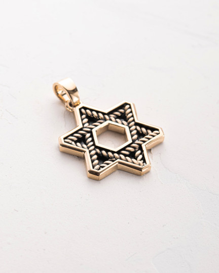 Кулон STAR OF DAVID ​​(желтое золото) / Кулоны + 3