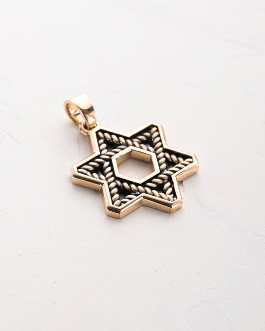 Кулон STAR OF DAVID ​​(желтое золото) / Кулоны + 3