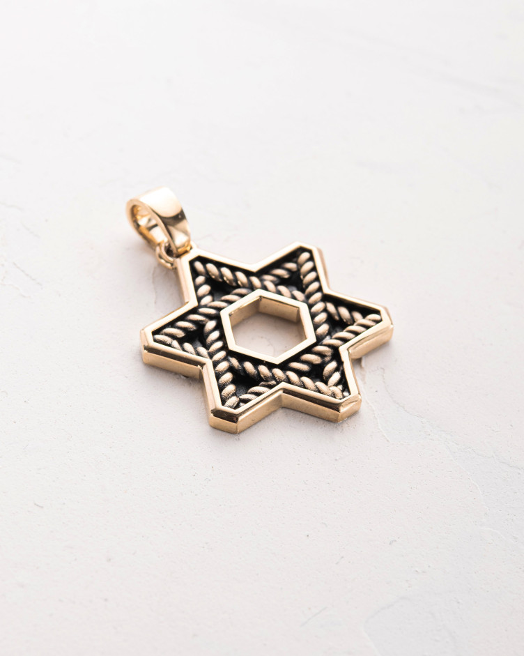 Pendant THE JEWISH STAR ​(14k yellow gold) 2
